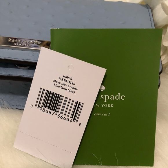 Kate Spade ♠️ NWT Blue Ostrich Crossbody Bag - Picture 7 of 7